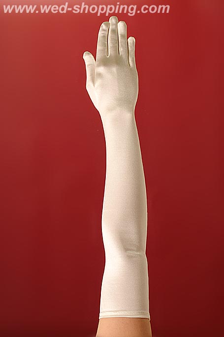 Gants longs pour la Mari�e, lisses, longueur haut du bras