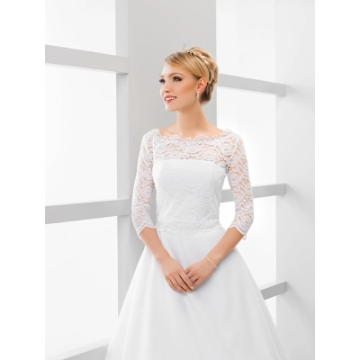 boléro mariage en dentelle manches longues moitié Fermeture dos en boutons boléro mariage en dentelle manches longues moitié Fermeture dos en boutons