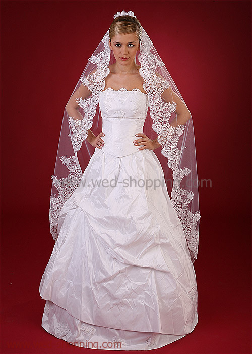Voile de mari�e - long avec dentelle